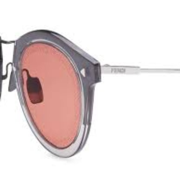 FENDI Red/Grey Oval Fendi Print Lenses Sunglasses main image 5